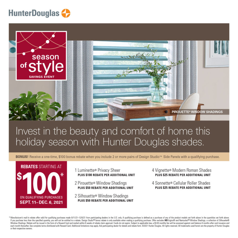 Hunter Douglas Season Of Style Rebate Form